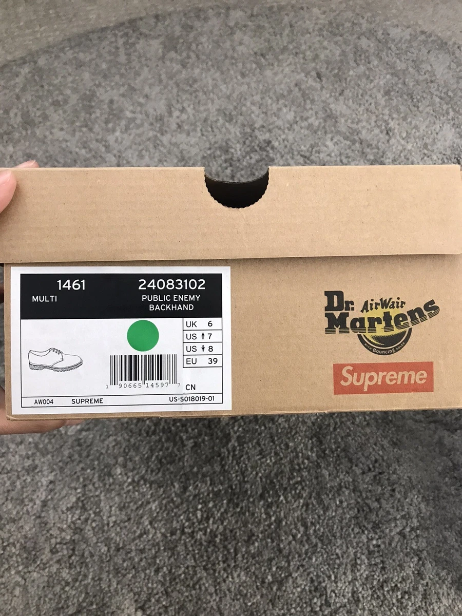 Dr Martens Docs Supreme Undercover Public Enemy 1461 Shoes US Size 7 Rare