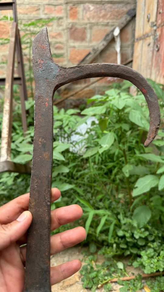 Antiguo aguijón elefante de hierro macizo tallado a mano de colección en manejo Ankush Foto 4 de 4