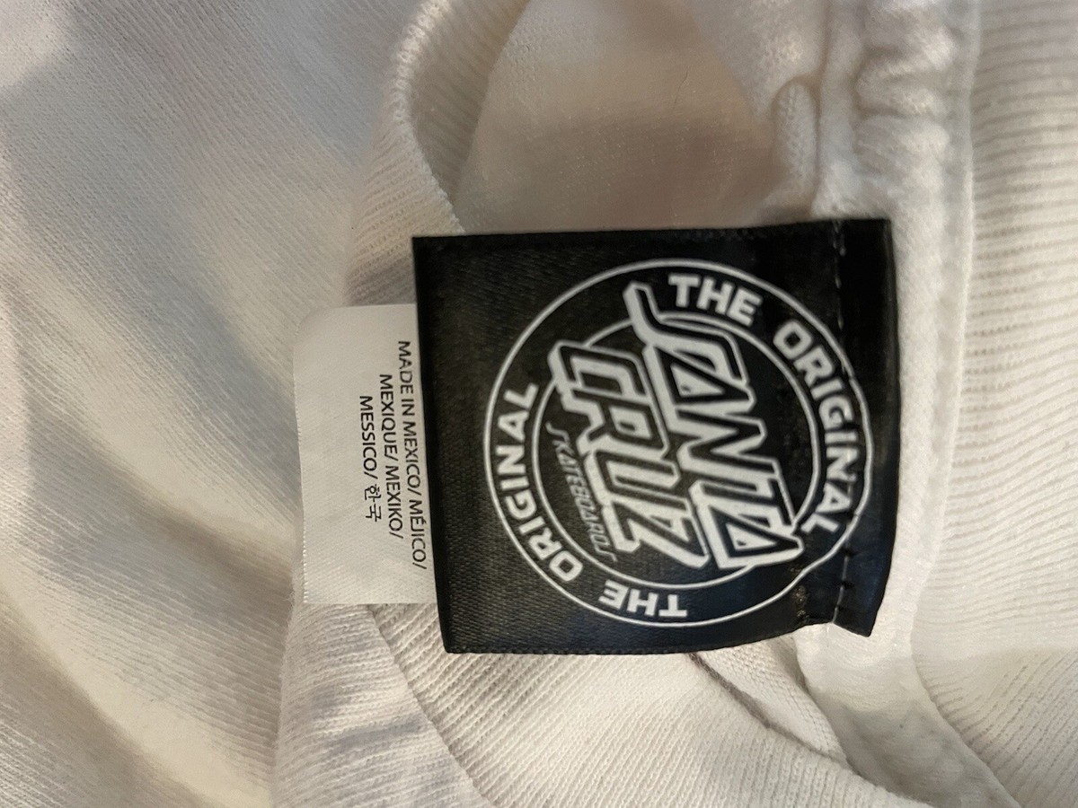 Vintage Santa Cruz Shirt Mens Small White Logo Long Sleeve 