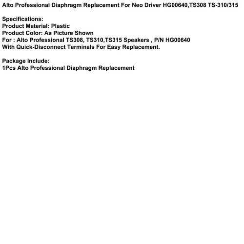 TS308 TS-310/315 Alto Professional Diaphragm Replacement For NeoDriver HG00640F1 - Picture 8 of 12