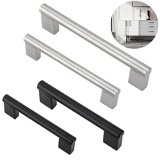 Matte Black / Silver Kitchen Cabinet Pulls Stainless Steel Drawer T Bar Handles