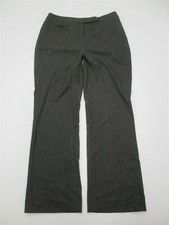 ANNE KLEIN Dress Pants Women's Size 10 Mid Rise Charcoal Pinstripe Boot
