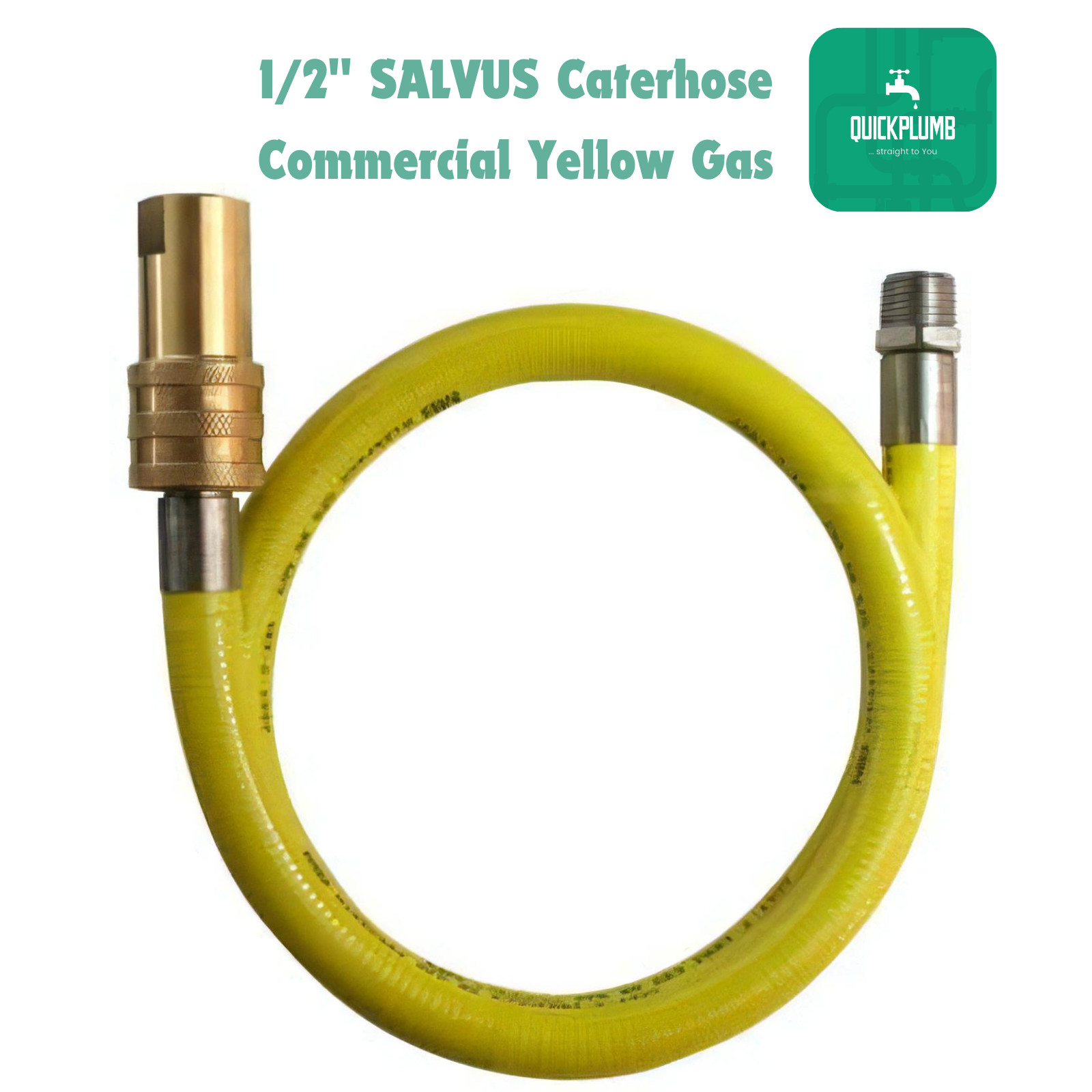 1/2"" SALVUS Caterhose Commercial Yellow Gas Catering Pipe Hose 1M LONG 1000mm