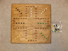 WAHOO Board Game Aggravation 2 to 4 player. Hand made in USA. Marble Board
