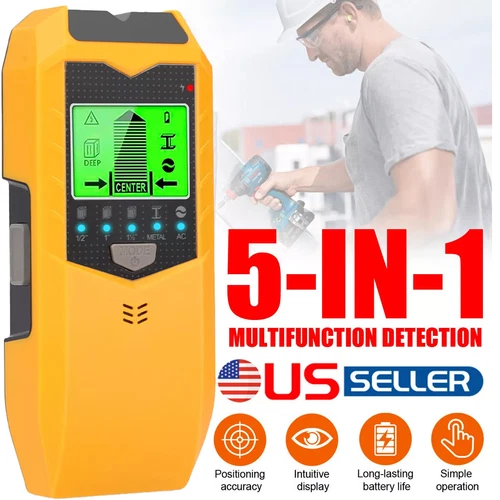 5 in 1 Digital Stud Finder Wood Metal Pipe Wire Wall Scanner Sensor LCD Detector - Bild 1 von 10