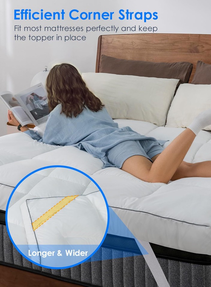 Mattress Topper King, Extra Soft Pillow Top King Mattress Topper
