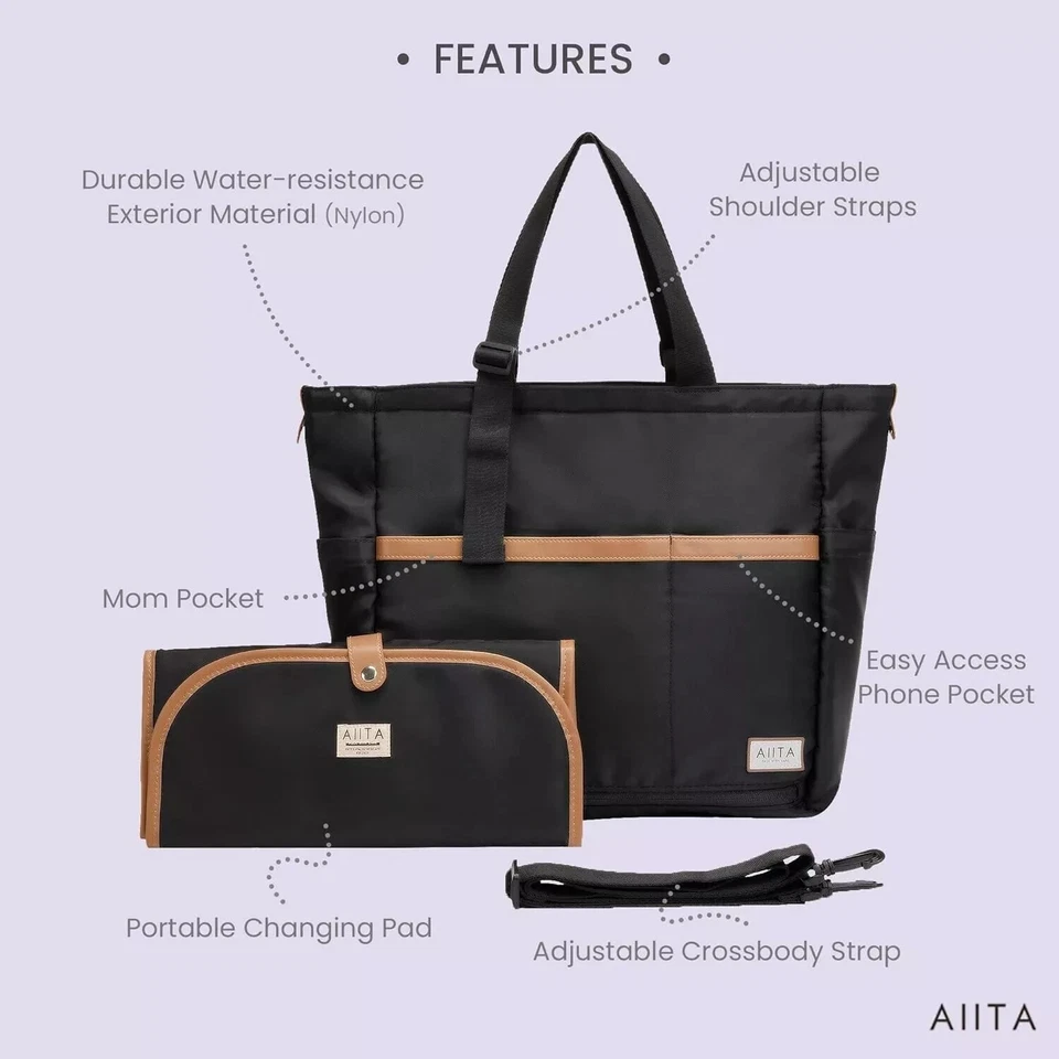 Large Diaper Bag Backpack for Baby Travel with Changing Pad & Stroller Straps - Image 4 of 4