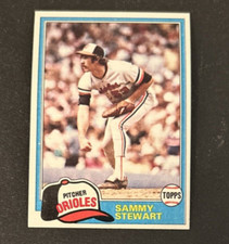 1981 Topps Sammy Stewart Baseball Card #262 Orioles Pitcher FR/GD O/C