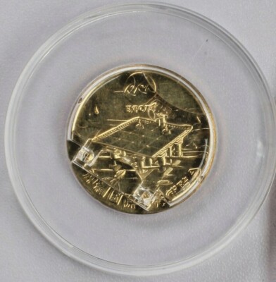 1975 Rare Okinawa Japan Ocean Expo Gold and Silver 3 piece Set