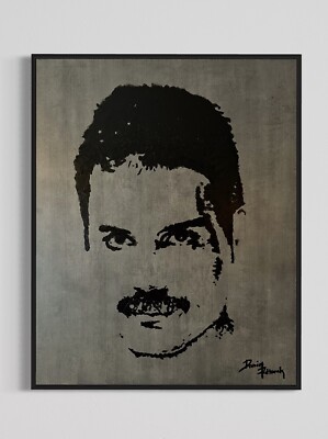 Daniel Pultorak Porträt Freddie Mercury 2023 Kunst signiert gerahmt Öl Malerei