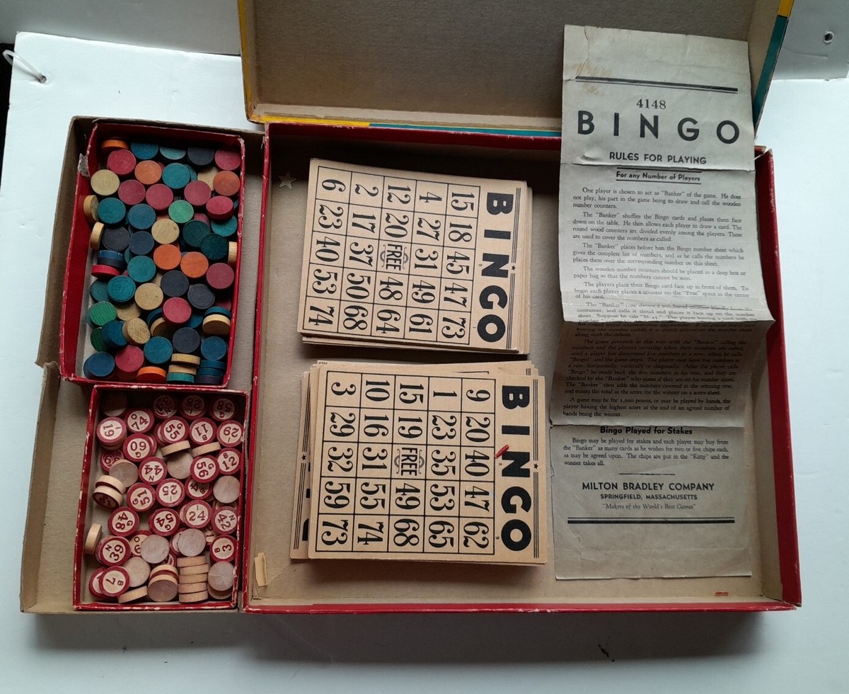アンティークアメリカンビンゴゲーム VINTAGE BINGO GAME # 4148 - MILTON BRADLEY | eBay