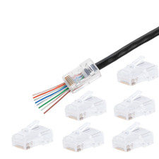 Cat5e RJ45 Network Modular Plug End Pass Through 8P8C Cable Connector LOT
