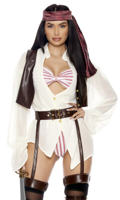 Sexy Forplay I'm Captain Pirates Jack Sparrow Movie Character 6pc Costume 553121