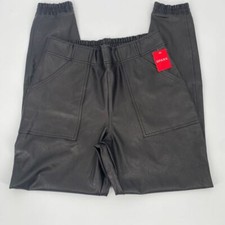NEW Spanx Black Leather-Like Jogger Pants NWT Size Large Retail 148