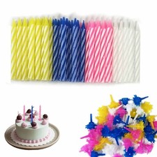 100pc BIRTHDAY CANDLES & HOLDERS SET Kids Cupcake Toppers Party Decor 1807