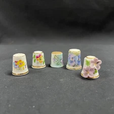 Limoges Lindner Handarbeit Thimble Thimbles Lot of 5