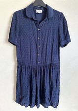 Sezane Navy Blue Dot Dress EU 34