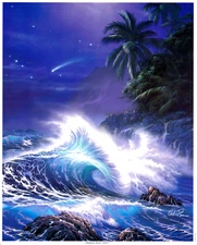 CHRISTIAN RIESE LASSEN   "OCEAN TIDES / WAVES" ~ ** OCEAN / NAUTICAL ART ** #60