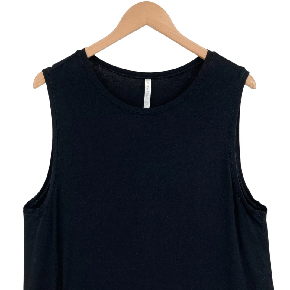 Camiseta sin mangas Fabletics para mujer XL negra abertura lateral sin mangas pulóver ligero Foto 3 de 4