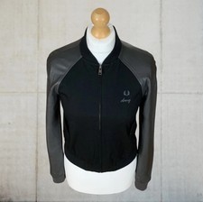 Amy Winehouse Fred Perry Black Bomber Jacket Size 10