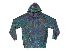 Adult TIE DYE Hoodie  Olive Green Blotter  Pullover Sweatshirt  Small-5X
