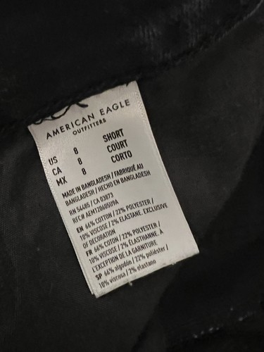 Size-8 American Eagle Women Real Old Jeans Short Distressed Jeans Black - Picture 3 of 17