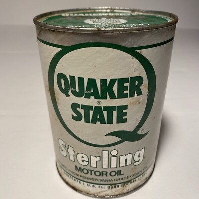 1981 Quaker State Sterling Motor Oil NOS Advertising Display Can SEE READ