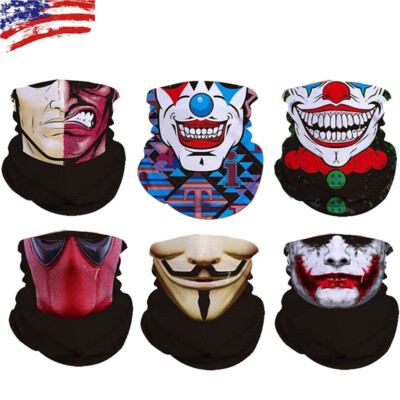Neck Gaiter Bandana Face Mask Cooler UV Protection Cooling Gator Shield Skull