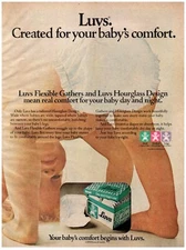 1979 Luvs Diapers Print Ad, Created Your Baby's Comfort Cute Looking Back Legs