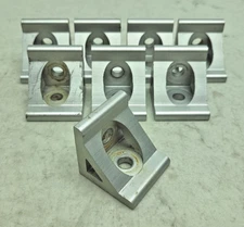 8 Pack 8020 80/20 Aluminum 2 Hole Inside Corner Gusset Used See Pictures