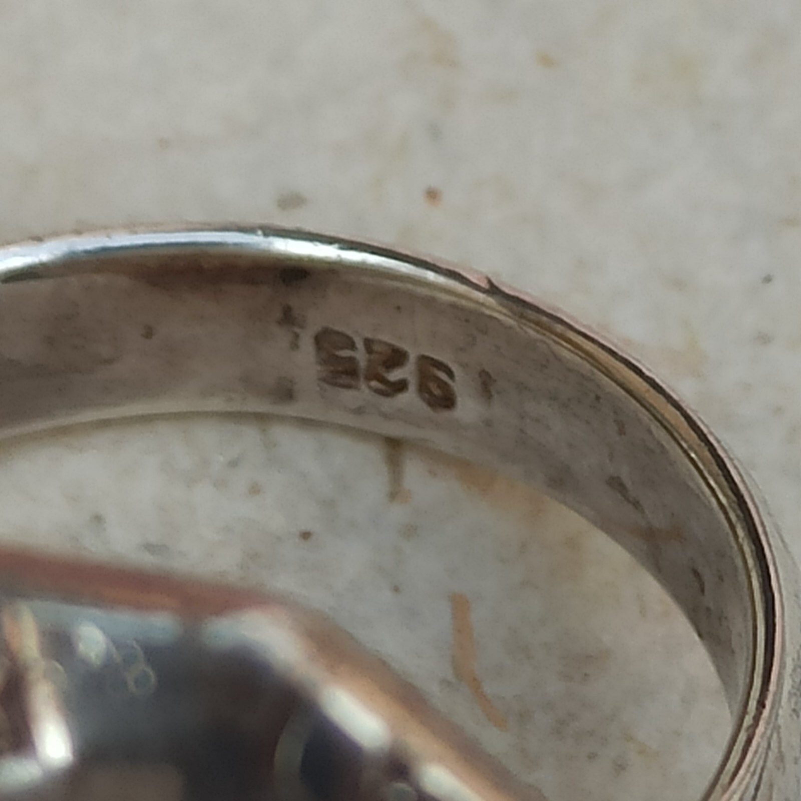 925 Silver Ring Statement VTG Artisan Engraved Ge… - image 5