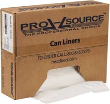 PRO-SOURCE 56 Gal 1.1 mil Heavy-Duty Trash Bag 43" Wide x 47" High, Hexene Re...