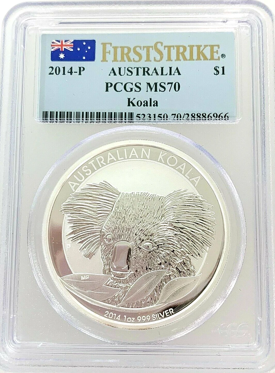 Australian Koala MS 70 Graded 2014 Silver Bullion Coins for sale