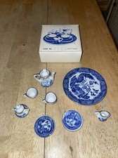 Miniature China Tea Set 10pcs. Porcelain Asian Village Scene New
