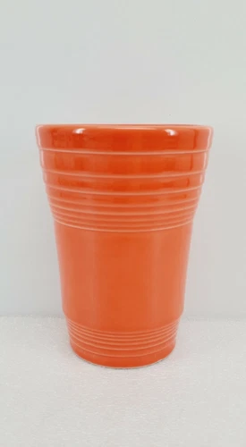 handleless LATTE vase MUG CUP TUMBLER poppy orange FIESTA WARE new NOP htf