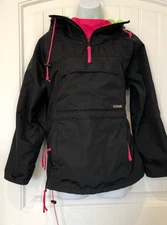 Vintage Columbia Jacket Mens Small Black Pink Green Bugaboo 90s Windbreaker