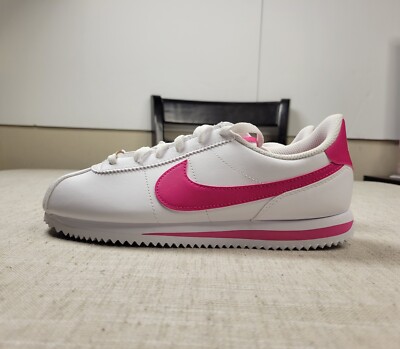 NIKE Cortez Basic SL GS Size 6.5Y Womens size 8 White Pink Sneakers Shoes