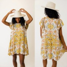 New Free People Yara Printed Mini Tea Combo Dress Size S