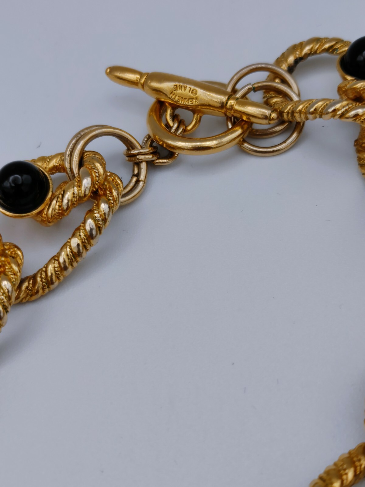 Vintage Chunky Gold Tone Black Bead's Kenneth  Ja… - image 11