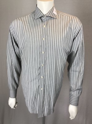 Chemise Homme Johnston & Murphy XL Gris Rayures Fines - 100% Coton (occasion)