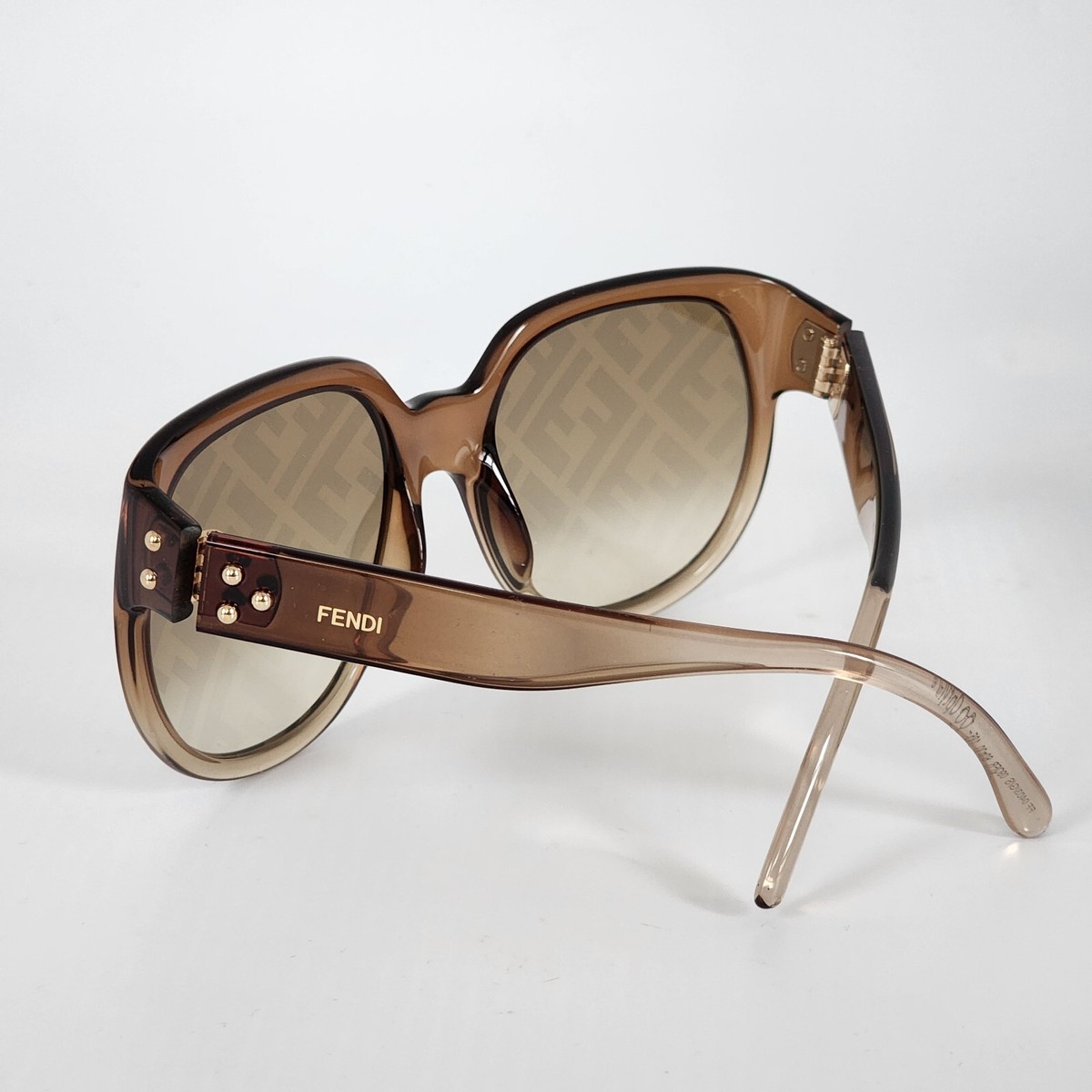 🍀Fendi FF-0403/G/S 09QEB Brown/Gold Logo Print Mirror 🍀Fendi FF-0403/G/S 09QEB Brown/Gold Logo Print Mirror