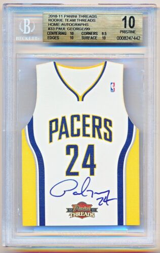 2010-11 Threads Paul George Team Home Auto Rc #33 (15/99) BGS 10/10 - POP 1 - Picture 1 of 2