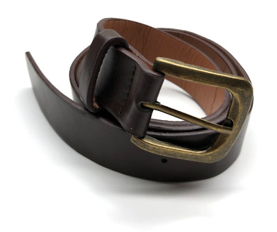 Unbranded Belt Brown Unisex Sz 30-32 Faux Leather  1 1/8''
