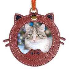 Cat Shape Picture Frames Ornament for Christmas Tree Picture Frames Brown