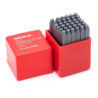 Number and Letter Punch Set 36 Pc 1/16'' (1.5MM) Shaft - Durable Stamping Kit