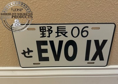 JDM Mitsubishi Lancer Evolution IX Evo 9 Japanese License Plate Tag