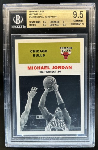 1998-99 Fleer Tradition Michael Jordan Vintage '61 #142 Bulls BGS 9.5 GEM MINT