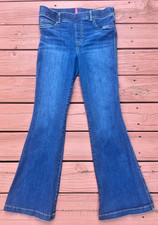 Spanx Womens Pull On Flare Leg Jeans Denim Comfort Stretch Size Large 20327Q