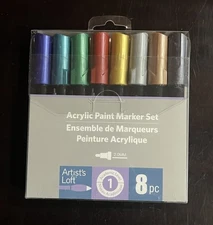 Artist's Loft  Acrylic Paint Marker Set 8 Piece Metalic Academic Level New