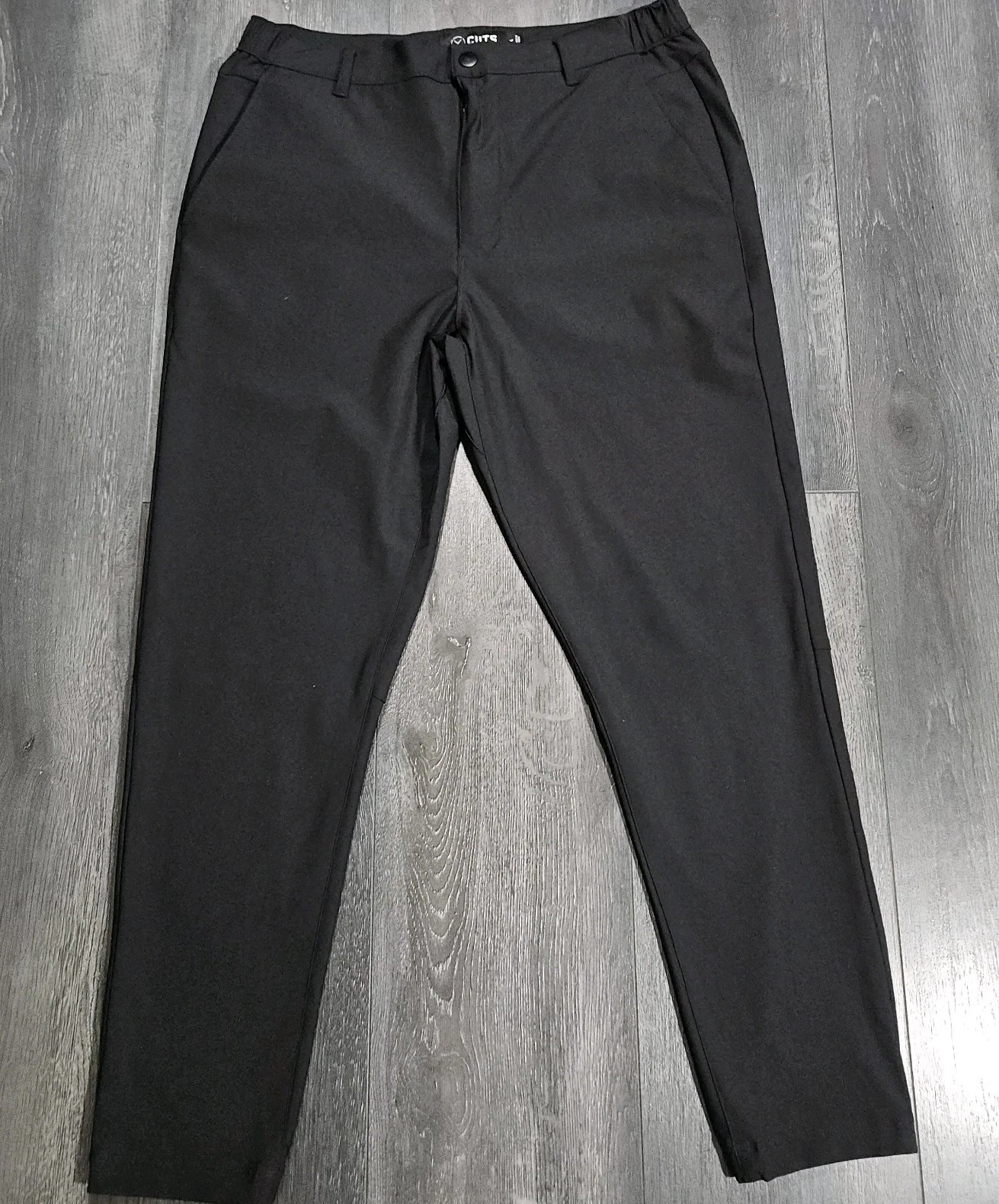 Cuts AO Joggers Men L Black Stretch Preppy Snap Golf Elastic Waist Comfort 28"